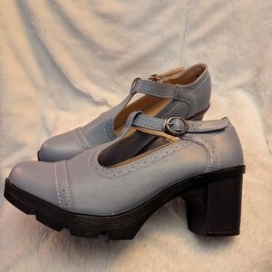 DADAWEN Mary Jane style, size 9, blue/gray heels